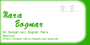mara bognar business card