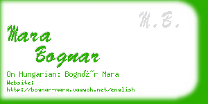 mara bognar business card